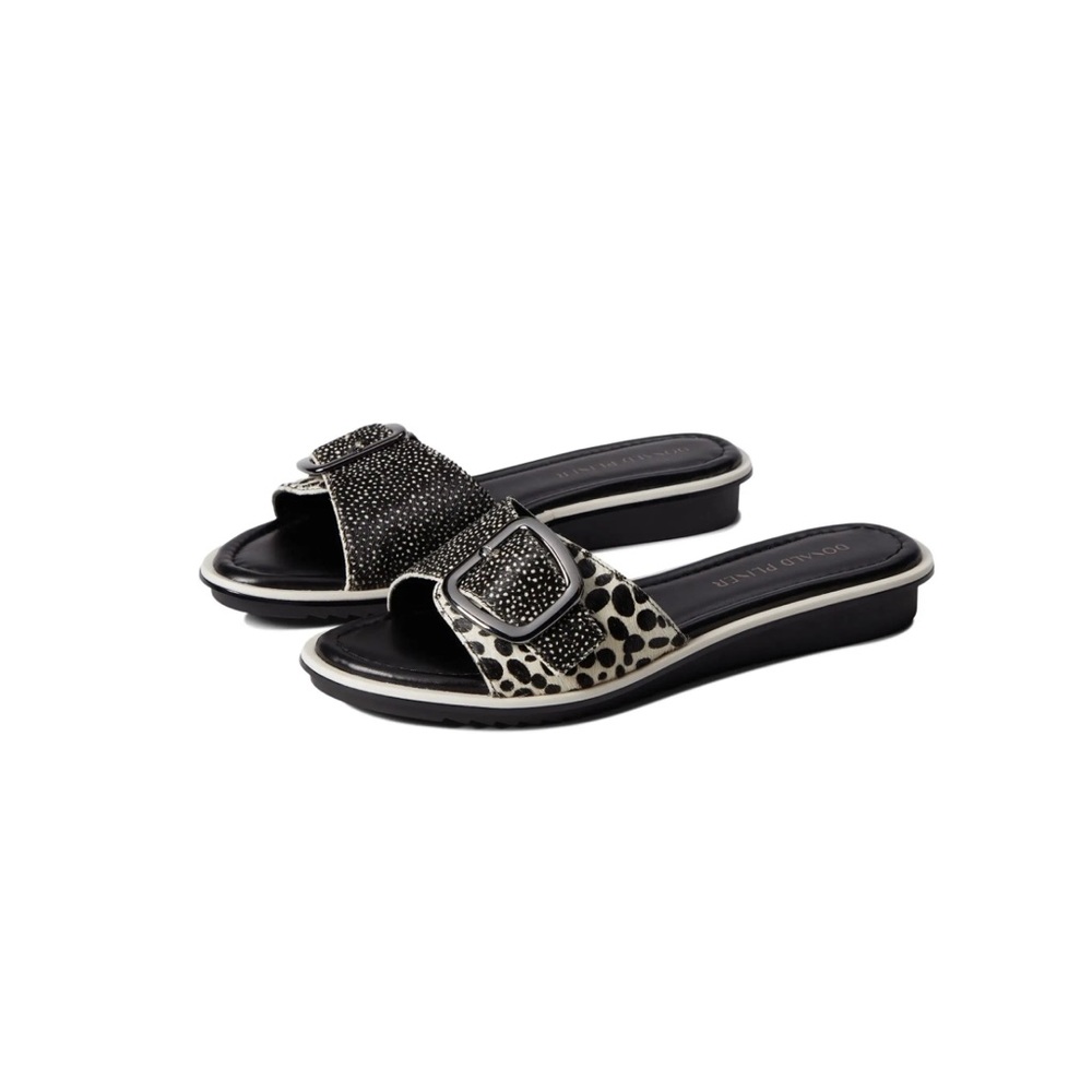 Donald J. Pliner Black and White Slide Sandals